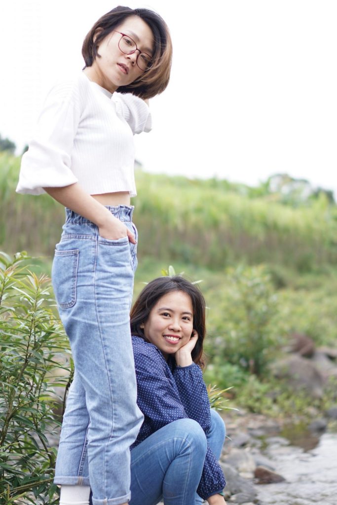 Asians wearing denim jeans