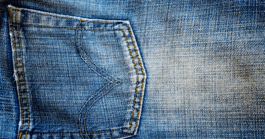 Fading Back pocket of denim jeans