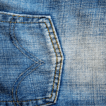 Fading Back pocket of denim jeans